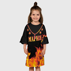 Платье клеш для девочки Мария - имя в огне, цвет: 3D-принт — фото 2