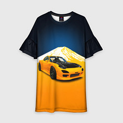 Платье клеш для девочки Спортивный японский автомобиль, цвет: 3D-принт