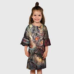 Платье клеш для девочки Бесконечный хаос, цвет: 3D-принт — фото 2