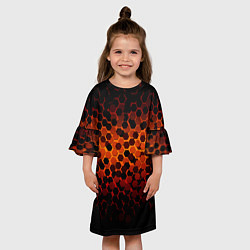 Платье клеш для девочки Абстрактный летний узор, цвет: 3D-принт — фото 2