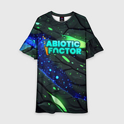 Платье клеш для девочки Abiotic Factor logo bright neon, цвет: 3D-принт