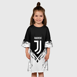 Платье клеш для девочки Juventus sport geometry fc club, цвет: 3D-принт — фото 2