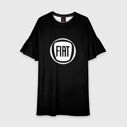 Платье клеш для девочки FIAT logo white, цвет: 3D-принт