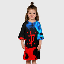 Платье клеш для девочки Doom logo битва огней, цвет: 3D-принт — фото 2