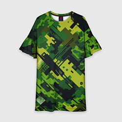 Платье клеш для девочки Camouflage - pattern ai art, цвет: 3D-принт