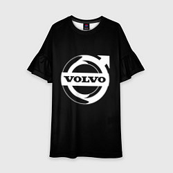 Платье клеш для девочки Volvo white logo, цвет: 3D-принт