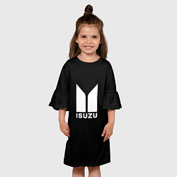 Платье клеш для девочки Isuzu white logo, цвет: 3D-принт — фото 2