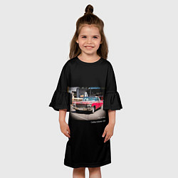 Платье клеш для девочки Ретро автомобиль Cadillac Eldorado 1960 года, цвет: 3D-принт — фото 2