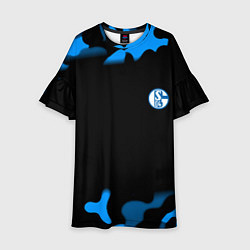 Платье клеш для девочки Schalke 04 fc camo, цвет: 3D-принт