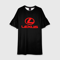 Платье клеш для девочки Lexus red logo, цвет: 3D-принт