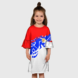 Платье клеш для девочки Россия- астрактивный триколор, цвет: 3D-принт — фото 2