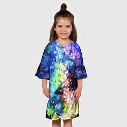 Платье клеш для девочки Яркий млечный путь, цвет: 3D-принт — фото 2