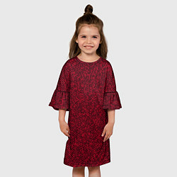 Платье клеш для девочки Текстурированный красно-чёрный, цвет: 3D-принт — фото 2