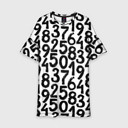 Платье клеш для девочки Гранжевые числа, цвет: 3D-принт
