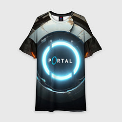 Платье клеш для девочки Portal logo game, цвет: 3D-принт