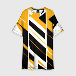 Детское платье Black and yellow stripes on a white background