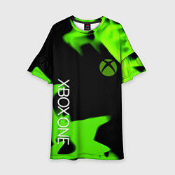 Платье клеш для девочки Xbox one green flame, цвет: 3D-принт