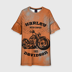 Платье клеш для девочки Harley Davidson - Moto, цвет: 3D-принт