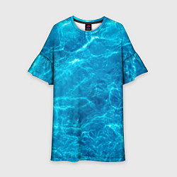 Платье клеш для девочки Водная текстура, цвет: 3D-принт