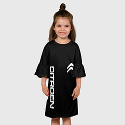 Платье клеш для девочки Citroen logo white, цвет: 3D-принт — фото 2