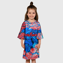 Платье клеш для девочки Скоростной зверь скин кс го, цвет: 3D-принт — фото 2