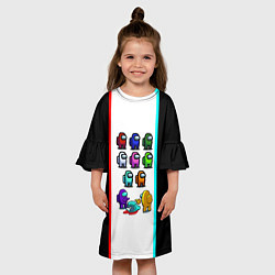 Платье клеш для девочки Among us line, цвет: 3D-принт — фото 2