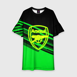 Платье клеш для девочки Arsenal geometry line green, цвет: 3D-принт