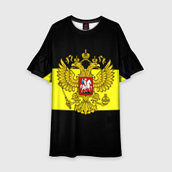 Платье клеш для девочки Герб РФ империя, цвет: 3D-принт