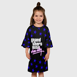 Платье клеш для девочки GTA star vice city, цвет: 3D-принт — фото 2