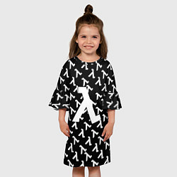 Платье клеш для девочки Half liife logo pattern, цвет: 3D-принт — фото 2