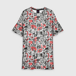 Платье клеш для девочки Узоры абстрактные, цвет: 3D-принт