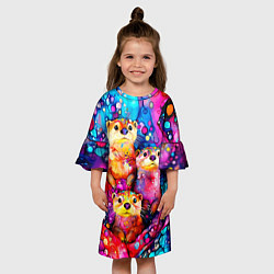 Платье клеш для девочки Три выдры, цвет: 3D-принт — фото 2