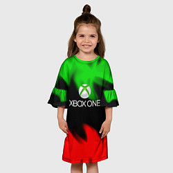 Платье клеш для девочки Xbox огонь, цвет: 3D-принт — фото 2