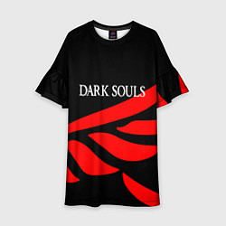 Платье клеш для девочки Dark souls game wings, цвет: 3D-принт