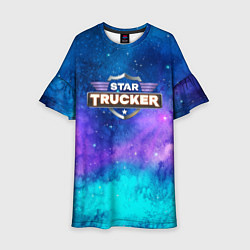 Платье клеш для девочки Star Trucker logo, цвет: 3D-принт