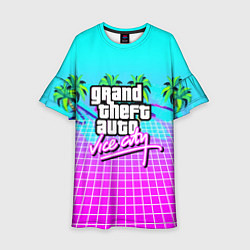 Платье клеш для девочки Vice city tropic collection, цвет: 3D-принт