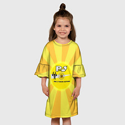 Платье клеш для девочки Руки вверх компакт диск, цвет: 3D-принт — фото 2