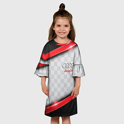 Платье клеш для девочки AUDI auto texture, цвет: 3D-принт — фото 2