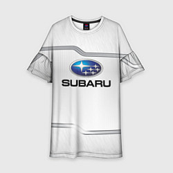 Платье клеш для девочки Subaru auto steel metal, цвет: 3D-принт