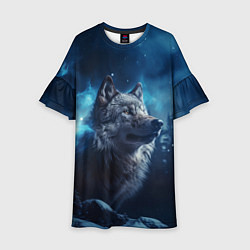 Детское платье Голова волка и небо