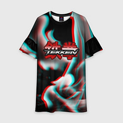 Платье клеш для девочки Tekken fire glitch, цвет: 3D-принт