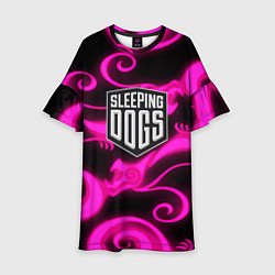 Платье клеш для девочки Sleeping dogs japan gta dragon, цвет: 3D-принт