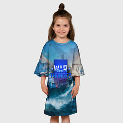 Платье клеш для девочки War Thunder ship, цвет: 3D-принт — фото 2