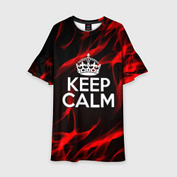 Платье клеш для девочки Keep calm flame red, цвет: 3D-принт