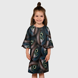 Платье клеш для девочки Субстанция глаза в глазу, цвет: 3D-принт — фото 2