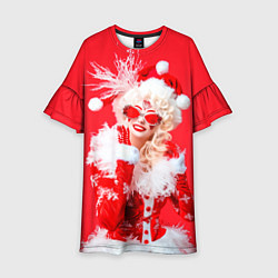 Платье клеш для девочки Креативная снегурочки - высокая мода, цвет: 3D-принт