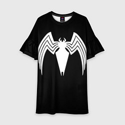 Платье клеш для девочки Venom - spider logo, цвет: 3D-принт