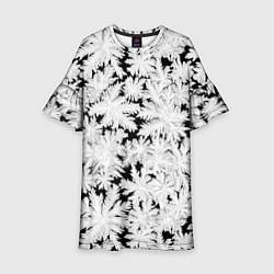 Платье клеш для девочки Мороз на стекле, цвет: 3D-принт