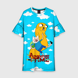 Платье клеш для девочки Время приключений, цвет: 3D-принт