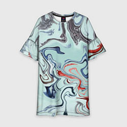 Платье клеш для девочки Crazy waves, цвет: 3D-принт